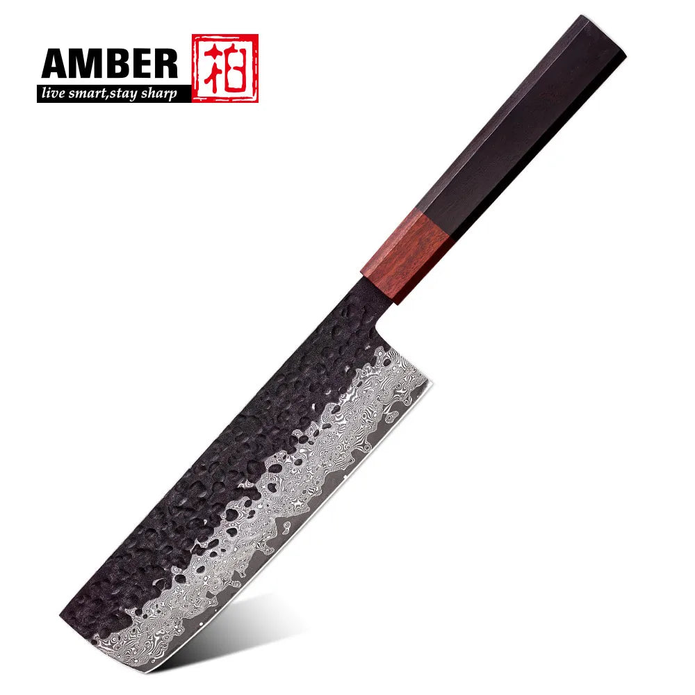 8inch Double Edge Sharp Thin Craftsman 67 Layers Vg10 Damascus Steel Honsuki Japanese Kitchen Knives with Wooden Handle, kitchen knife size - 8 Inch