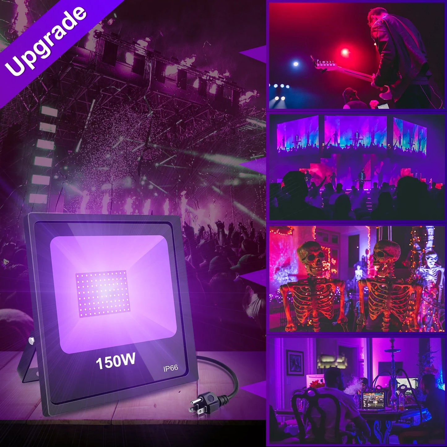 LED UV BlackLight US Stock 80W 100W 160W IP66 Party Lights Effect for Bar Club Dj Disco Led Stage Lighting Black Uv Flood Light