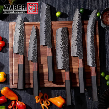 High-class Japanese Knife Full Tang Kitchen Chef Boning Slaughter Knife Damascus Knives With Wooden Handle