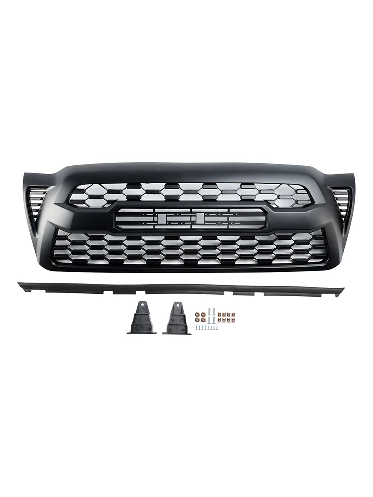 Matte Black Front Bumper Hood Grille Grill Replacement With Letter for Toyota Tacoma 2005 2006 2007 2008 2009 2010 2011