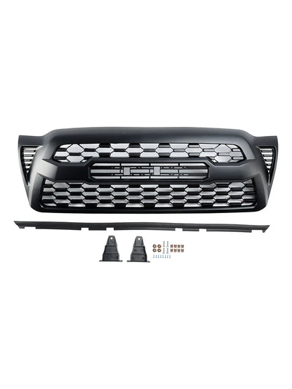 Matte Black Front Bumper Hood Grille Grill Replacement With Letter for Toyota Tacoma 2005 2006 2007 2008 2009 2010 2011