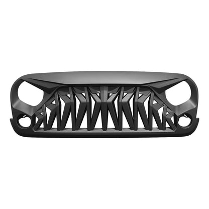 US STOCK Custom Grille for 2007-2018 jeep wrangler Jk Bumper Shark Grill Front Grille Matte Black