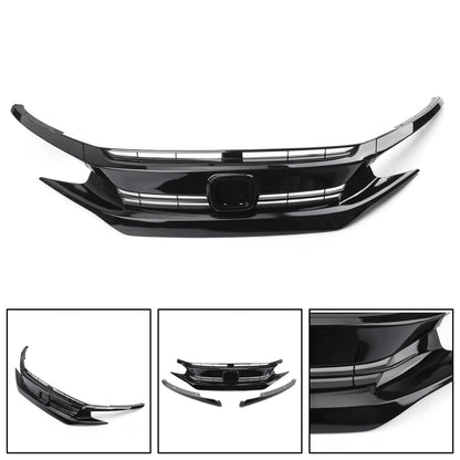 For Honda Civic Coupe Sedan 2016 2017 2018 Front Hood Grill Grille Eyelid With Letter US Stock