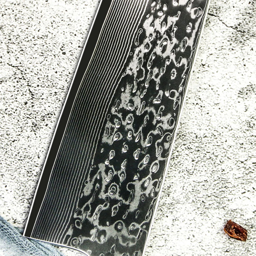 2021 New Design Damascus VG 10 Steel Kiritsuke Chef Knife Kitchen Knife Set with RoseWood Handle