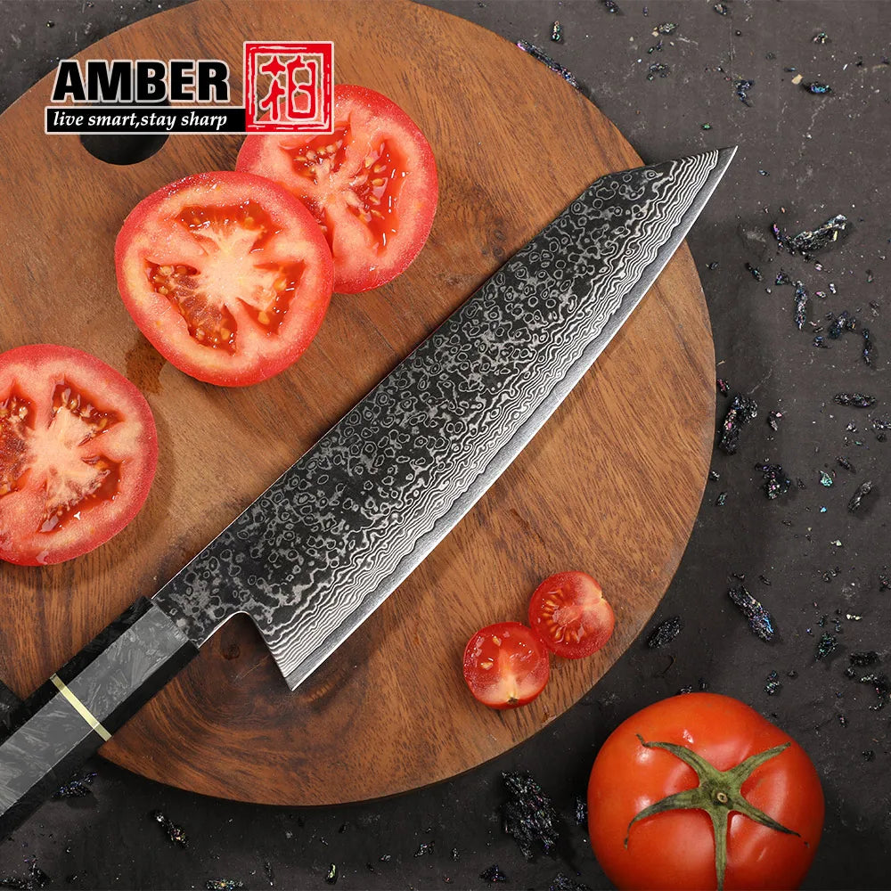 8 Inch Damascus VG 10 Kitchen Knife Set Japanese Kiritsuke Kitchen Knife with Carbon Fiber Handle