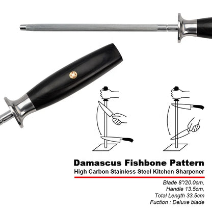 Amber Kitchen Accessories Professional 8inch Diamond Honing Rod Kitchen Tools Kitchen Knife Sharpener