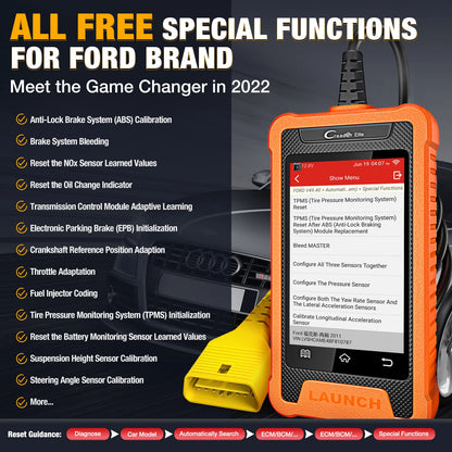 2025 Launch CRE for Ford Automotive Diagnostic Scanner After 1996 Car VIN Reader OBD2 Car Analyzer With 11 Resets Lifetime Free