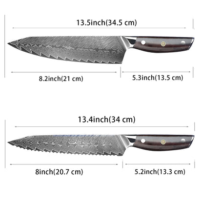 Professional Kitchen Knife High Quality Damascus Steel Chef Knife with Wood Handle Sharp Blade Utility Knife