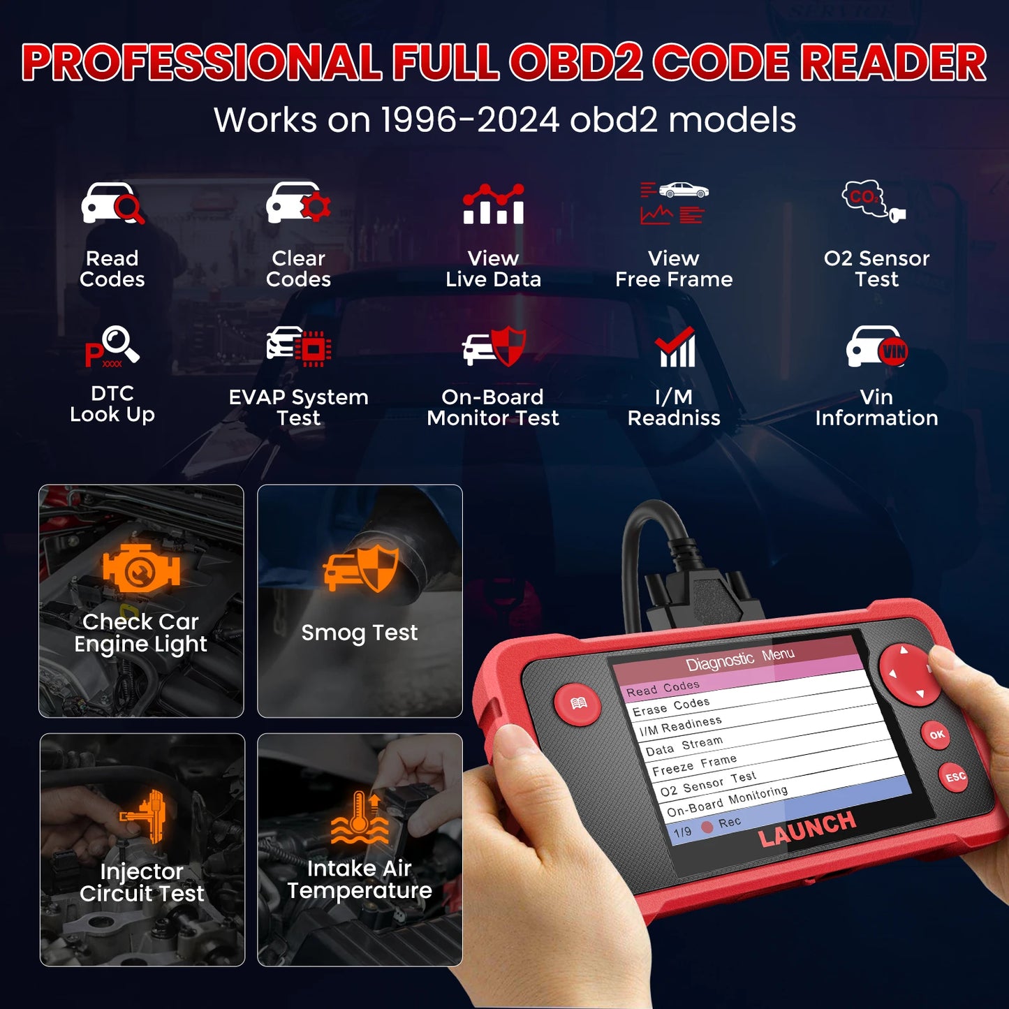 CRP123 V2.0 Four System Diagnostic Tool Oil SAS ETC Service Code Reader Lifetime Free Update PK CRP123X