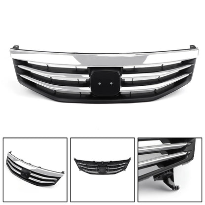 Front Upper Bumper Hood Black Chrome Grille for Honda Accord 2011-2012 WIth Logo