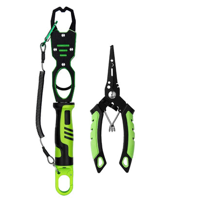 Selco Anti Slip Fish Lip Grabber Portable Fishing Grip Tool with Lanyard and Storage Bag