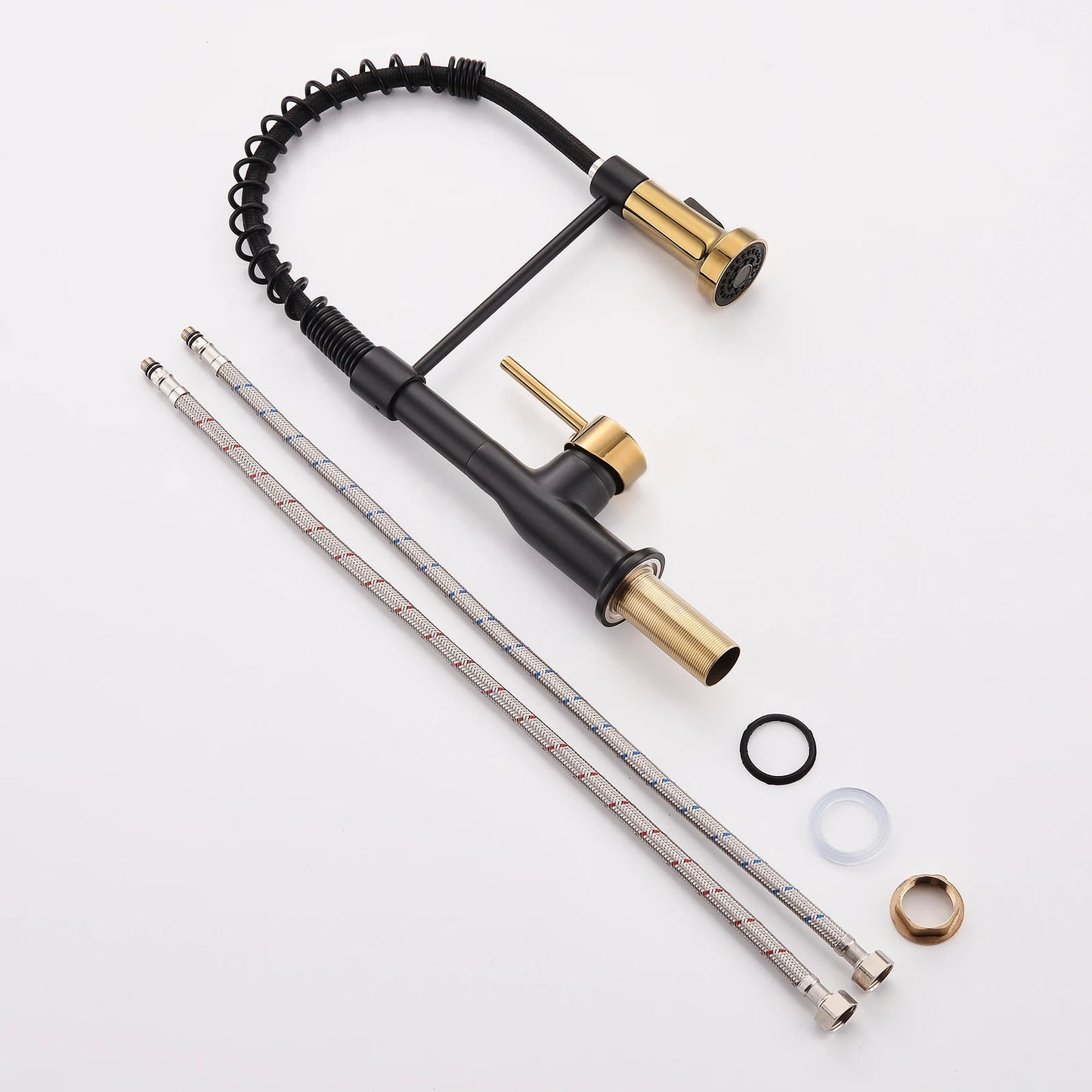 Modern Single-Handle Brass Faucet with Retractable Universal Rotatable Feature for Hotel Kitchen Use American Style