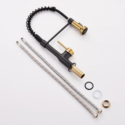 Modern Single-Handle Brass Faucet with Retractable Universal Rotatable Feature for Hotel Kitchen Use American Style