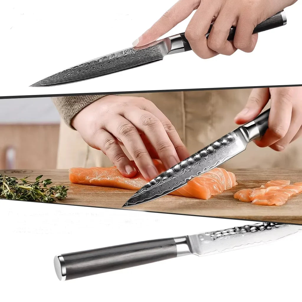 Directly Manufactured Company's Chef Fruit Carving Filleting Knife Custom Damascus Steel Non-Stick Pattern Blade Kitchen Knives