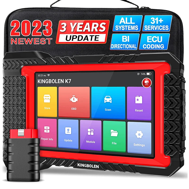 2025 Ver Kingbolen K7 Car Scanner Obd2 ALL System ECU Coding Active Test AF Reset 28 Resets Escaner Automotriz Profesiona