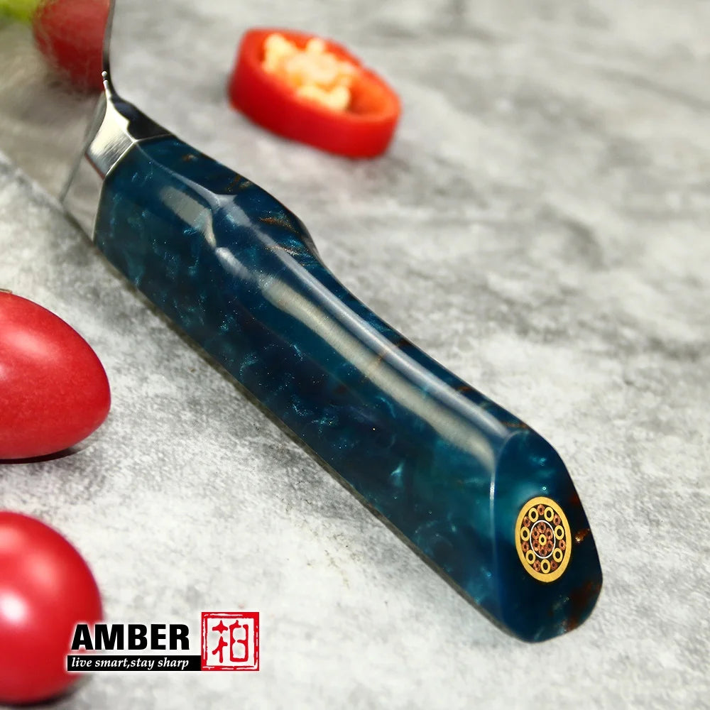 Yangjiang Amber All Purpose Colorful Custom Handmade Japan Demascus Cooking Kitchen Knives
