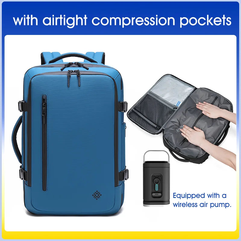 Luxury Business Anti Theft Waterproof Backpack Laptop Travel Backpack for Men Outdoors Vacuum Compression Backpack