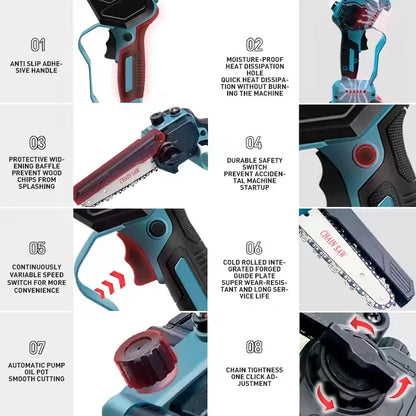 DTWA1-0022+A2-0047 Garden Cordless Extension Pole Chainsaw High Pruning Shears Electric Telescopic Pole Scissors Pruners