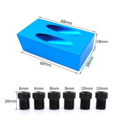 15 Degree 34pcs Set Pocket Hole Jig Kit System 6/8/10mm Drill Guide Drill Bit Set Blue Aluminum Pocket Hole Jig