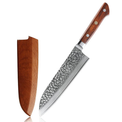 Guarantee High Quality 67 Layers VG10 Damascus Steel Santoku Utility Japanese Kitchen Knives with Wooden Handled