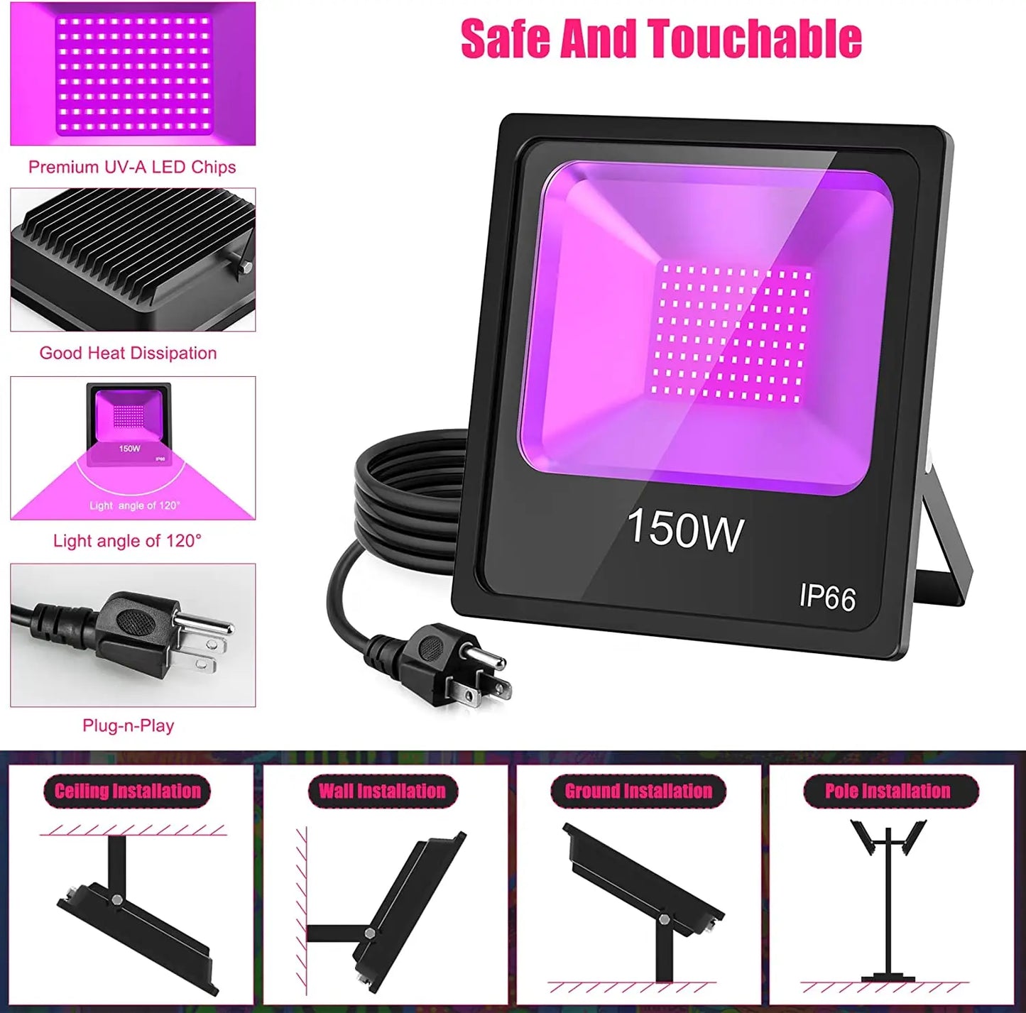 LED Stage Light 5 Years Warranty 80w 100w 150w Disco Party Night Club Uv Black Lighting ultra Violet Lamp Led Stage Light