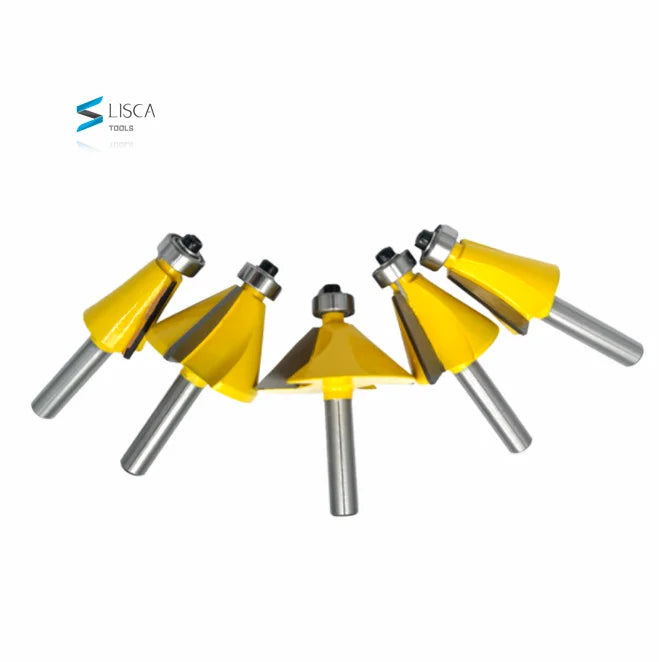 L-N029-3 11.25/22.5/15/30/45 Chamfer Router Bit High Quality Edge Forming Bevel Woodworking Milling Cutter for Wood Bits, diameter - 8mm shank