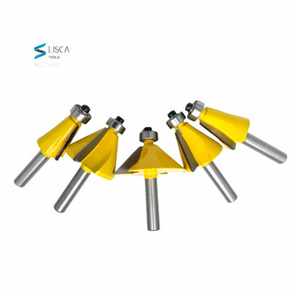 L-N029-3 11.25/22.5/15/30/45 Chamfer Router Bit High Quality Edge Forming Bevel Woodworking Milling Cutter for Wood Bits, diameter - 8mm shank