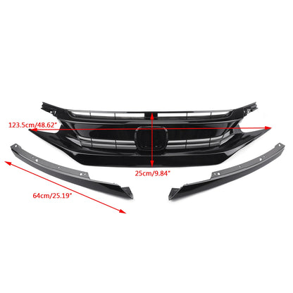 For Honda Civic Coupe Sedan 2016 2017 2018 Front Hood Grill Grille Eyelid With Letter US Stock