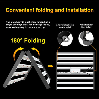 Best LED Grow Light PHLIZON 640W Samsung Full Spectrum Folding LED Grow Light for Greenhouse Grow Box Plant Growing System