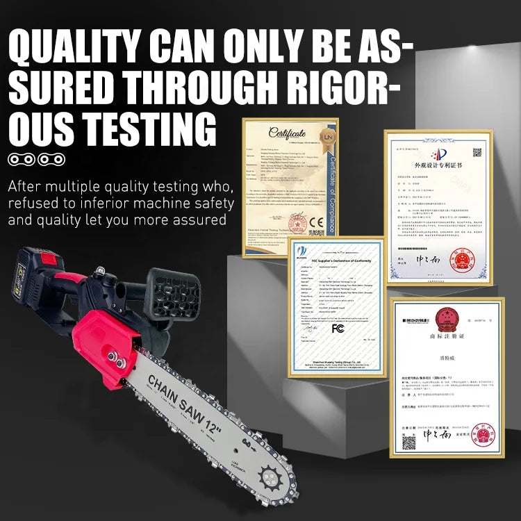 DTWA2-0070 12\" Rechargeable Cordless Chainsaw Portable Industrial Grade Brushless Electric Chain Saw