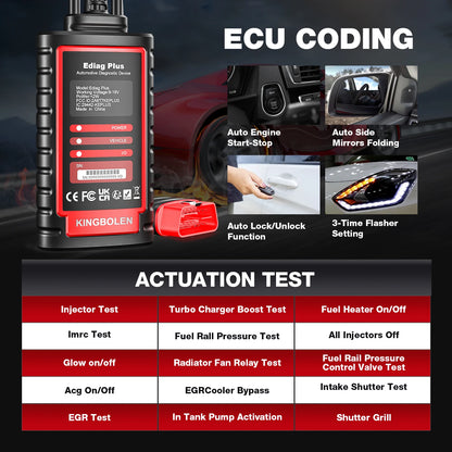 Ediag Plus All System Automotive Diagnostic Scanner OBD2 CAN FD ECU Coding Tool PK Thinkdiag2