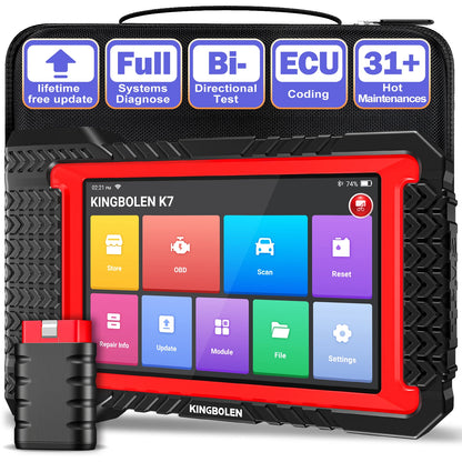 2025 Kingbolen Newest K7 Full System Car Diagnostic Tool 12V Vehicle OBD2 Scanner Auto ECU Coding Machine 31 Reset Service