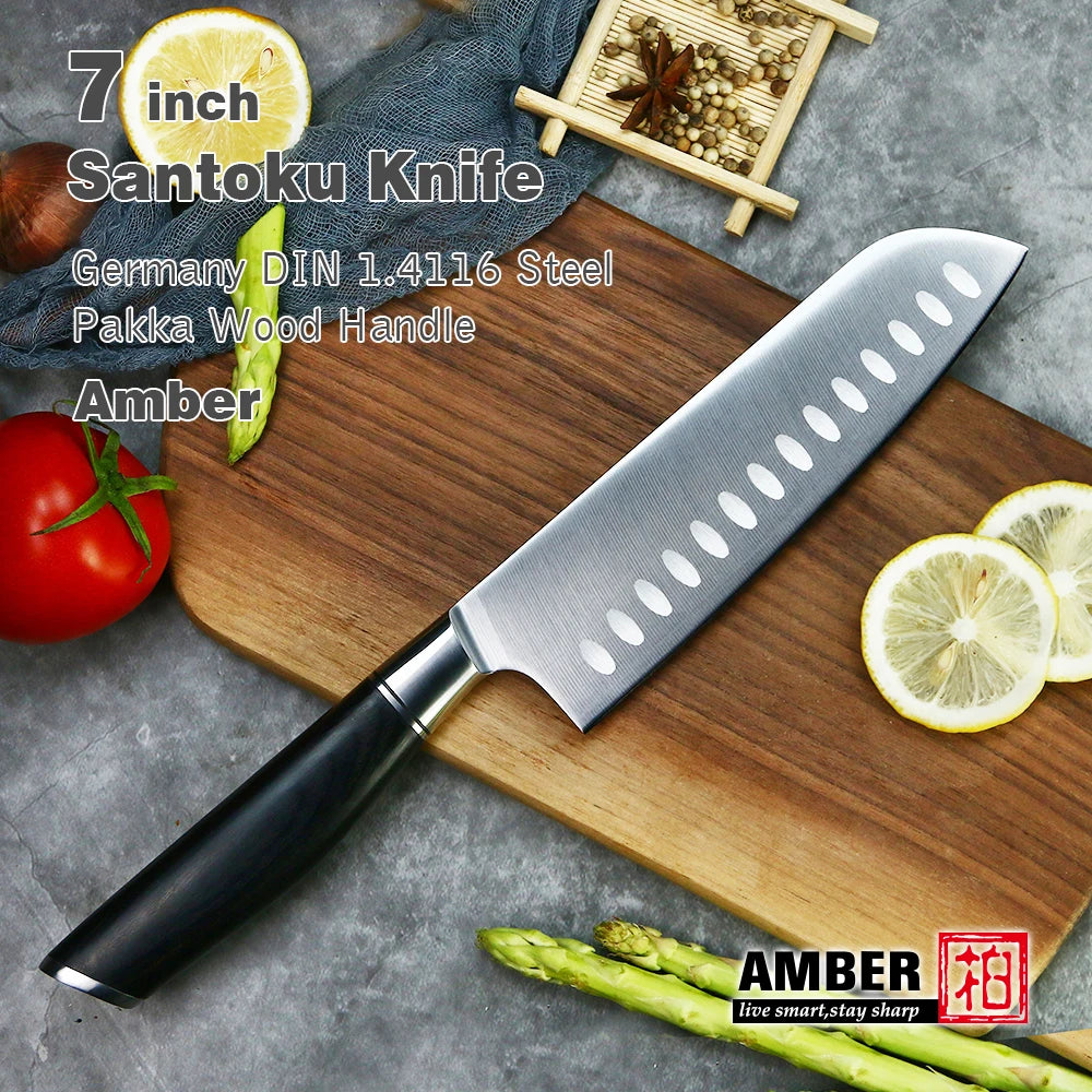 Black Handle 4116 Carbon Steel 3pcs Knife Set