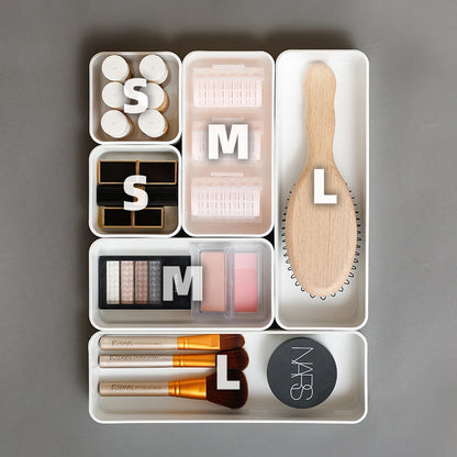 SHIMOYAMA White/Black Plastic Small Multifunctional Kitchen Storage and Tableware Drawer Divider Organizer for Kitchen