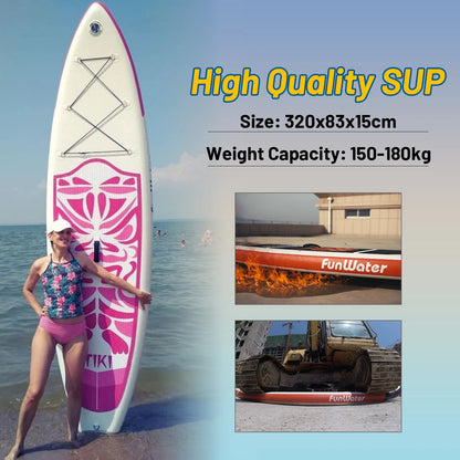 FUNWATER Dropshipping OEM 10'6" Inflatable pink Padleboard Surfboard Inflatable Paddle Board Wakeboard Inflatable SUP Boards