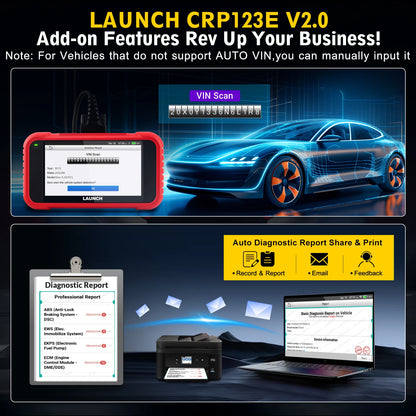 2025 Launch CRP123E V2.0 Elite OBD2 Scanner Diagnostic Tool Engine ABS SRS Lifetime Free Same As CRP123X 2.0