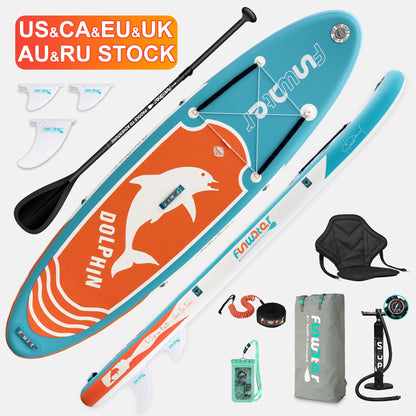 FUNWATER Dropshipping OEM 10'6" Blue sup Soft Surfboard Wholesale Stand up Paddle Board Buy Portable Paddle Board
