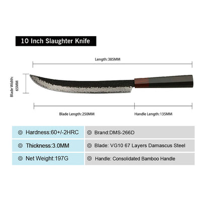 High-class Japanese Knife Full Tang Kitchen Chef Boning Slaughter Knife Damascus Knives With Wooden Handle