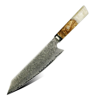 Drop Shipping DHL EXPRESS Vg10 Damascus Steel Knife Colorful Wood Handle Chef Knife Kiristuke Damascus Chef Knife