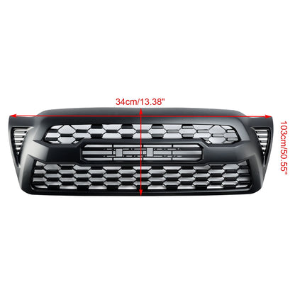 Matte Black Front Bumper Hood Grille Grill Replacement With Letter for Toyota Tacoma 2005 2006 2007 2008 2009 2010 2011