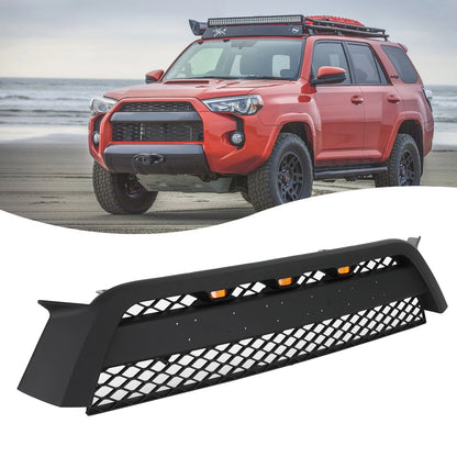 Matte Black Front Bumper LED Light Grille Grill for Toyota 4Runner 2010 2011 2012 2013 with Letter #TO1200367