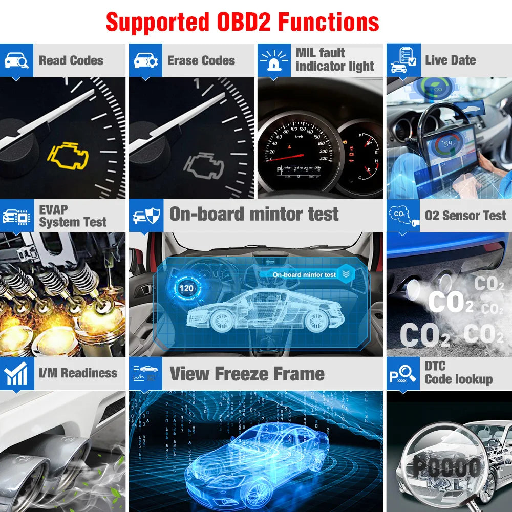 Crp123 Obd2 Scanner Automotive Four System 12V Car Motorcycle for All Cars 2025 Universal Profesional Diagnostic Tool