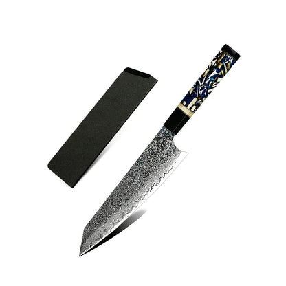 Yangjiang Amber 2021 Newly Designed Damascus 67 Layers Vg10 Steel 6 Inch Kitchen Kiristuke Knife with Buffalo Horn and Mammonth