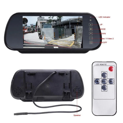 IPoster Hot Selling 7in Truck Reverse Mirror Monitor with 7 Infrared LED Night Vision US Stock Car Backup Rearview Camera Kit