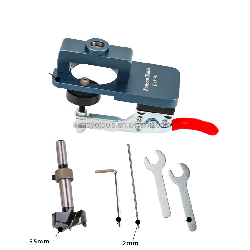 Woodworking Upgrade 35mm Concealed Hinge Jig Kit Hinge Boring Jig Drilling Guide Locator for Face Frame Cabinet Cupboard Tools