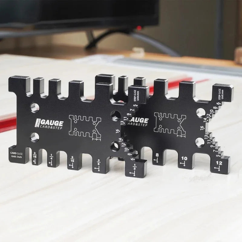 L-HT147 Woodworking Tenon Gauge Caliper Height Gauge Metric/Inch Tenon Cutter for Saw Router Table Machine DIY Carpentry Tools