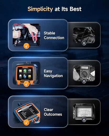 For FOXWELL NT301 Digital Crank Charging System 6V 12V Automotive Alternator Battery Tester Analyzer for Cars Trucks 1 Year