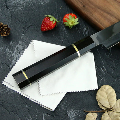 Super Quality Single Bevel VG10 Damascus Steel Fish Fillet Sashimi Sushi Knife with Buffalo Horn Wood Handle