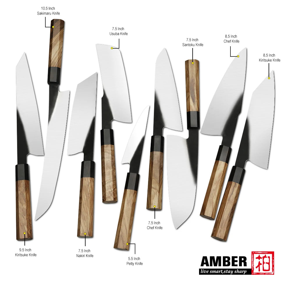 YangJiang Amber 440C High Carbon Steel Chef Knife Japanese Kitchen Series with Wood Handle Chef Knife
