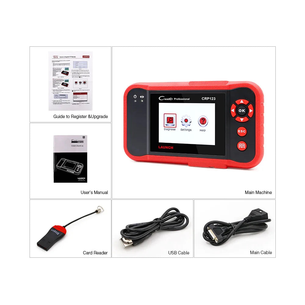 USA EU Warehouse 2025 LAUNCH X431 CRP123 V2.0 OBD2 EOBD Obd Diagnostic Scanner Auto DiagnosticBTool ObdII Crp123 Code Reader